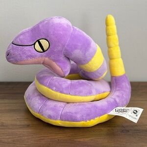 Pokemon EKANS Poison Snake Soft Plush Purple Yellow Nintendo Stuffed Animal Toy